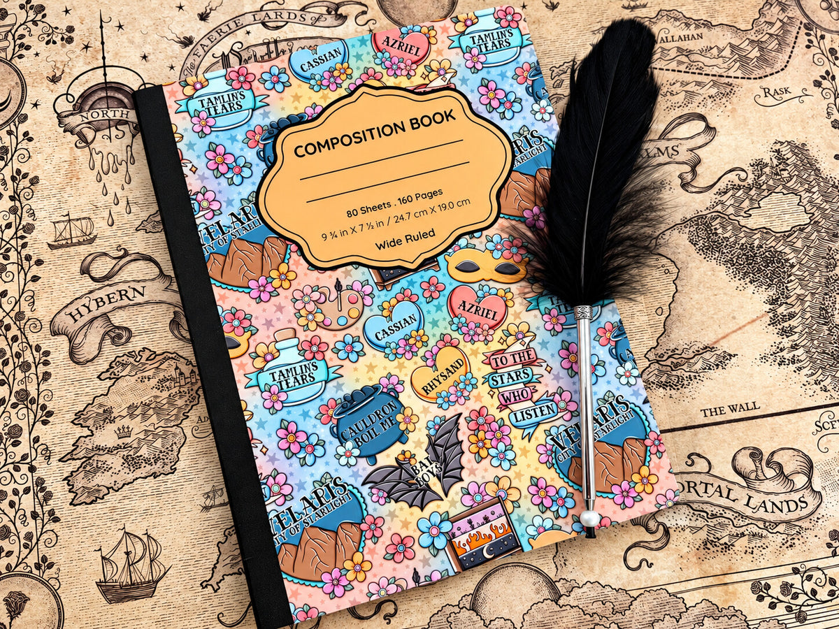 ACOBB Composition Notebook & Feather Pen Set 🪶