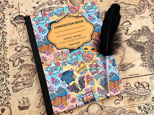 ACOBB Composition Notebook & Feather Pen Set 🪶
